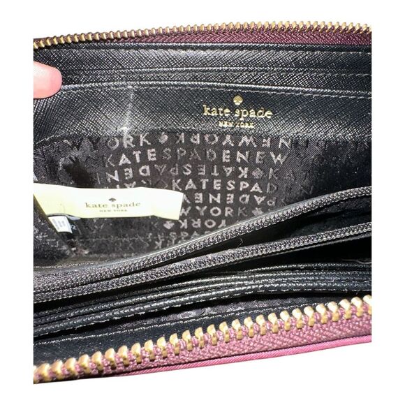 Kate Spade Deep Plum Wilson Road Neda Zip Around Wallet - Picture 6 of 8
